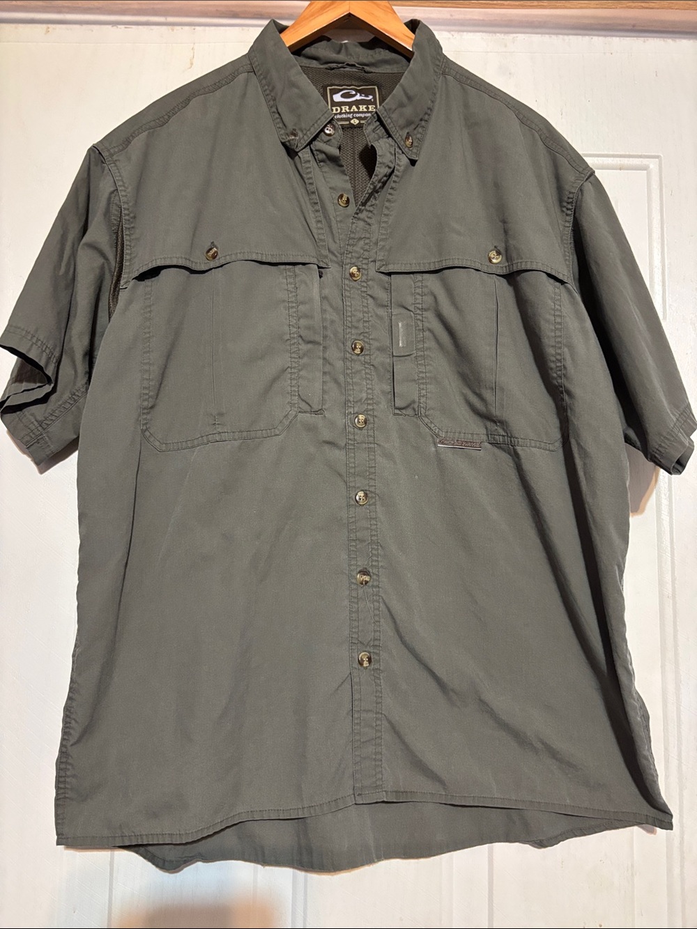Drake Men’s Short-Sleeve Button-Down Shirt in‎ Olive